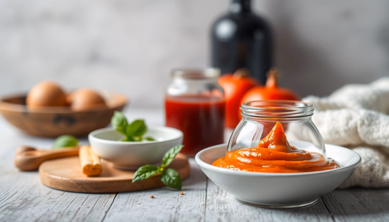 Cremige Sauce fließt über ein Gericht auf einem Teller