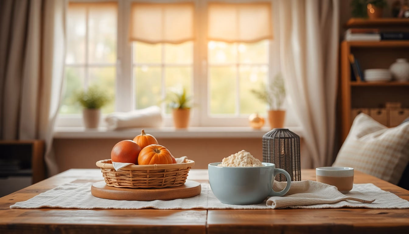 Gemütliches Wohnzimmer mit Kerzenlicht und Decke