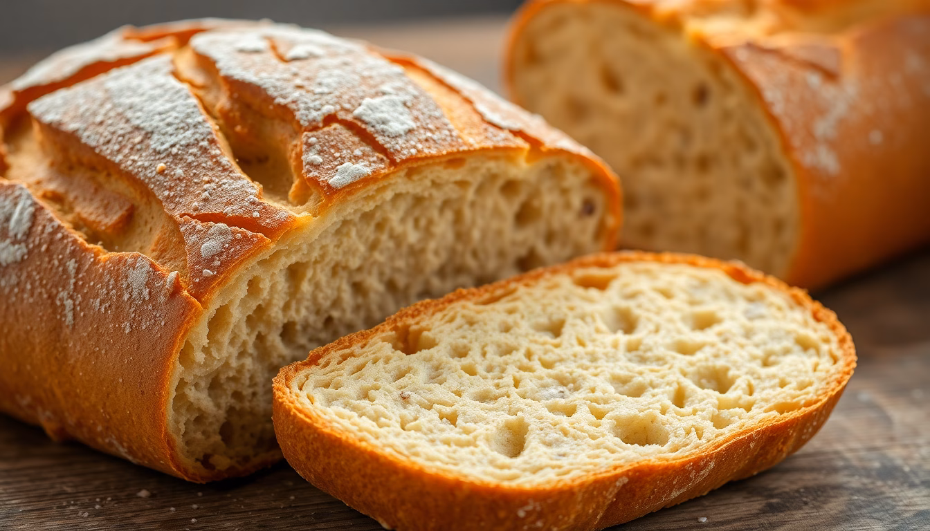 Frisch gebackenes Sauerteigbrot mit luftiger Krume