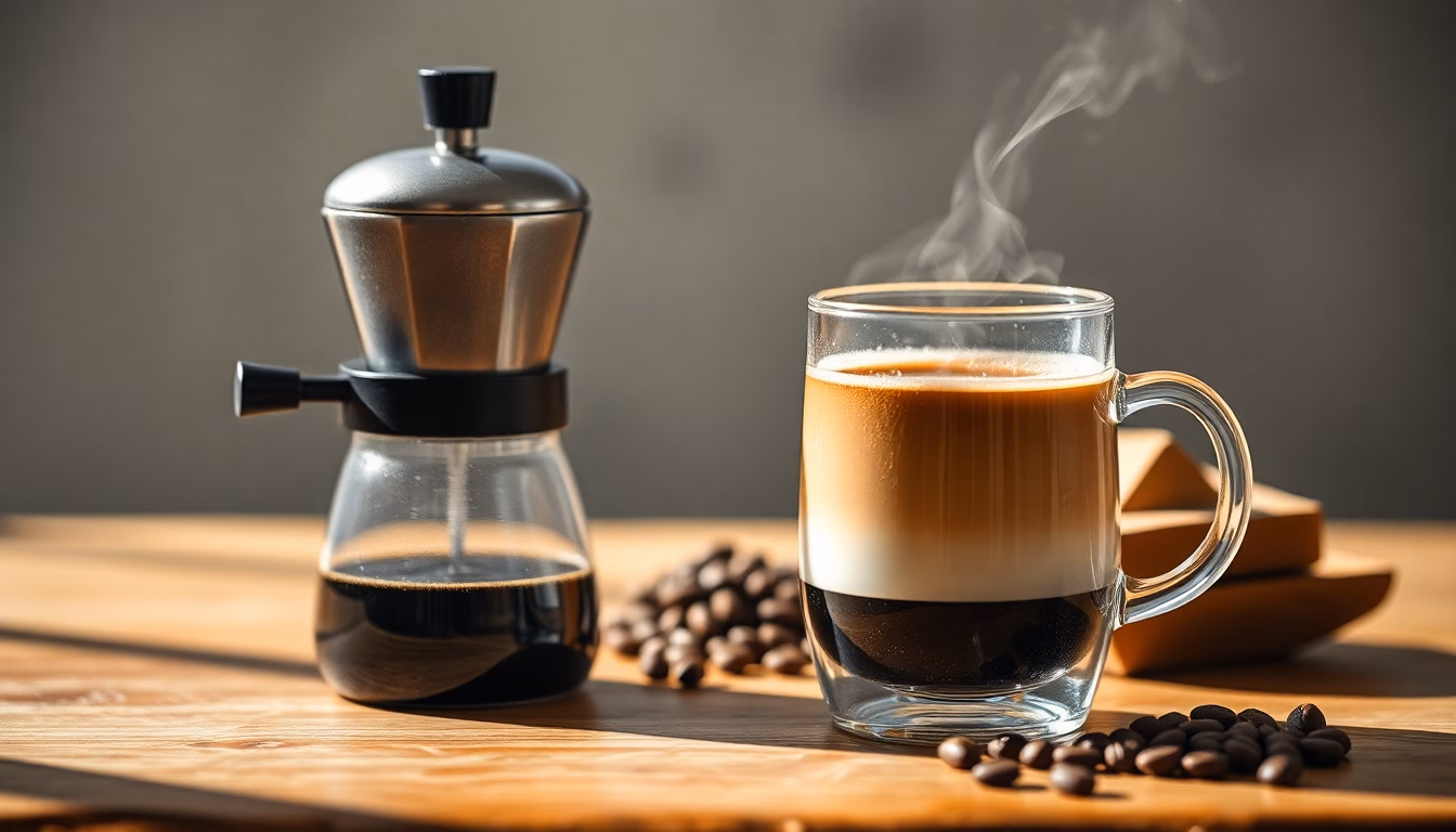 Kaffee Zubereitung mit Hand und Filter