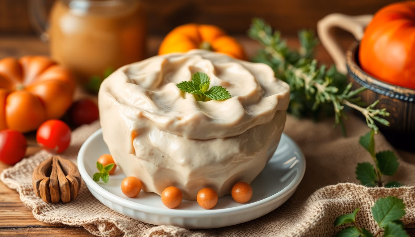 Dampfender, bunter Eintopf in einer Schüssel, garniert mit Kräutern