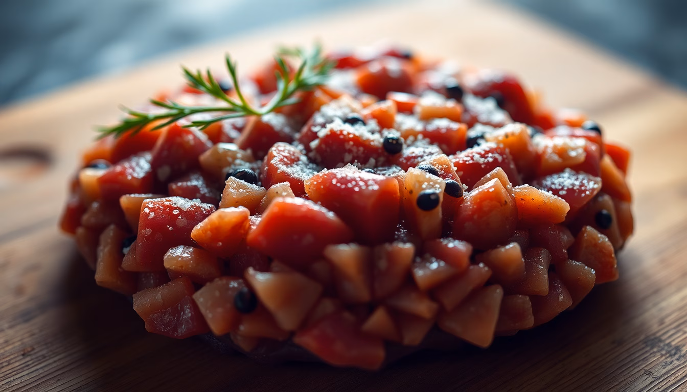 Cremiges Risotto, dampfend, garniert, in Keramikteller