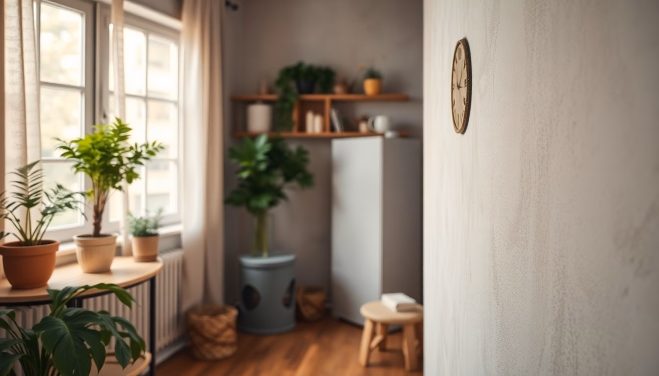 Saubere Wand ohne Schimmel, mit Hygrometer