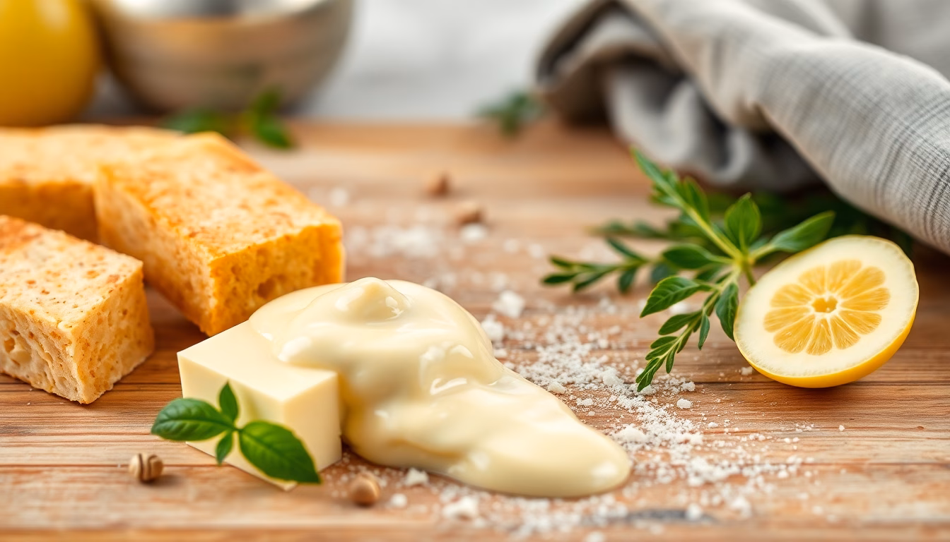 Cremige Sauce mit Kräutern und Dampf