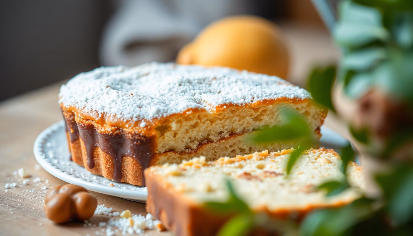 Perfekt aufgegangener Kuchen mit goldbrauner Kruste