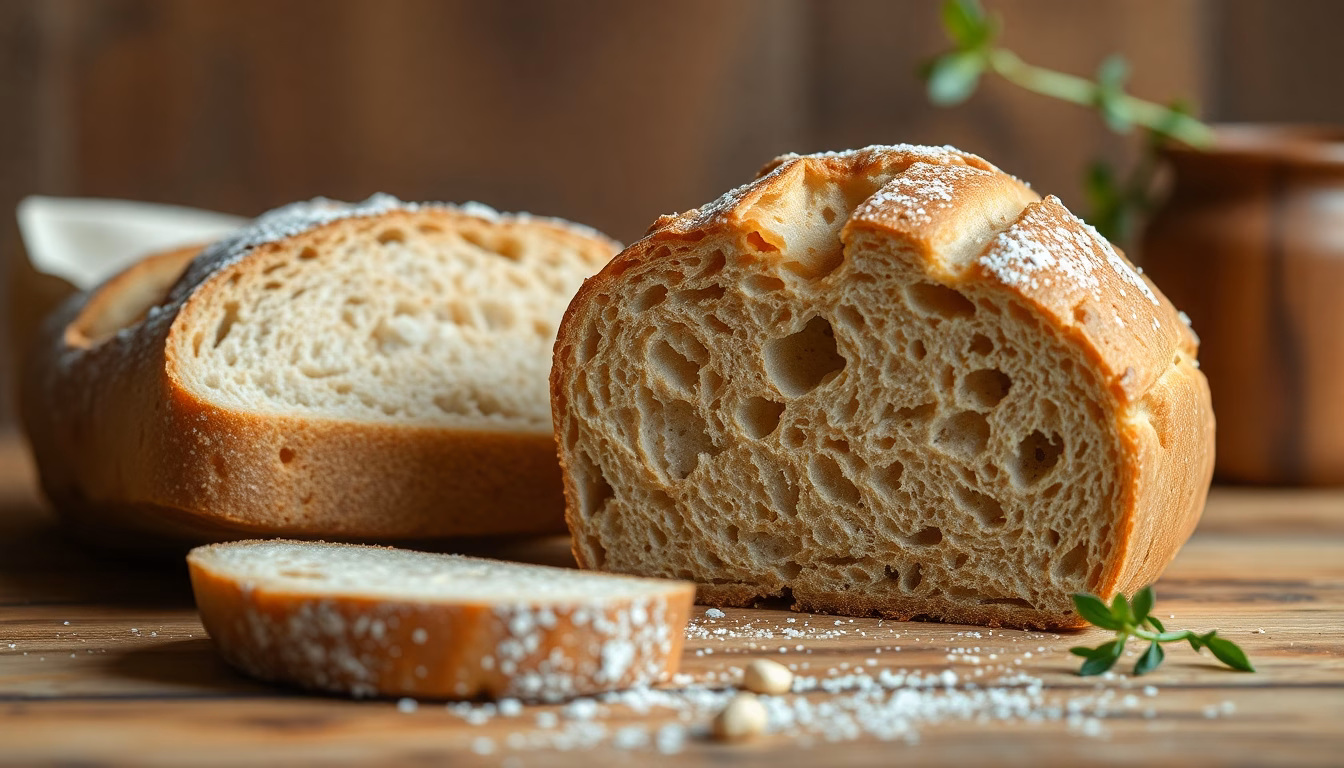 Frisch gebackenes Brot mit aufsteigendem Dampf
