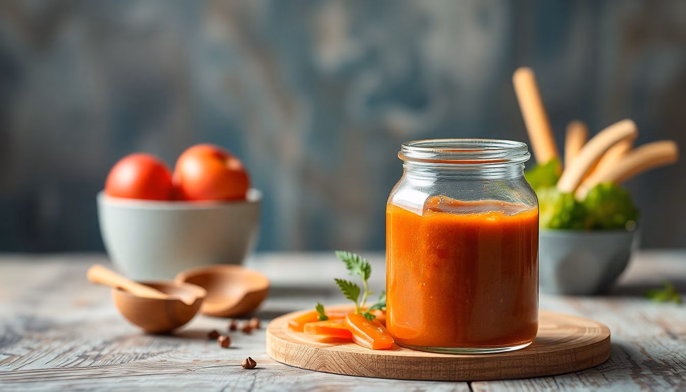 Cremige Sauce fließt von einem Löffel