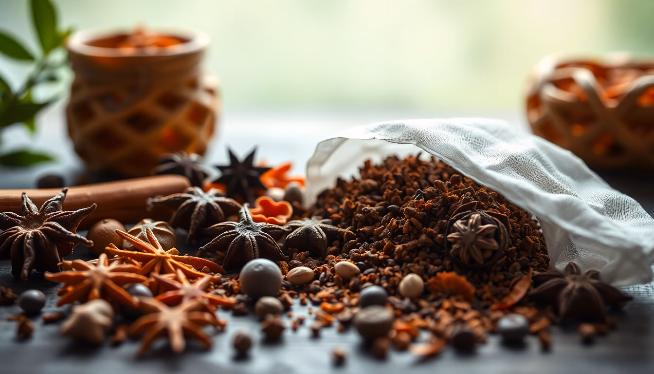 Bunte Gewürze auf einem Holzständer, Freude am Aroma.