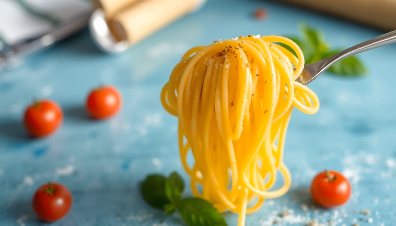 Frisch zubereitete Pasta mit Mehl bestäubt