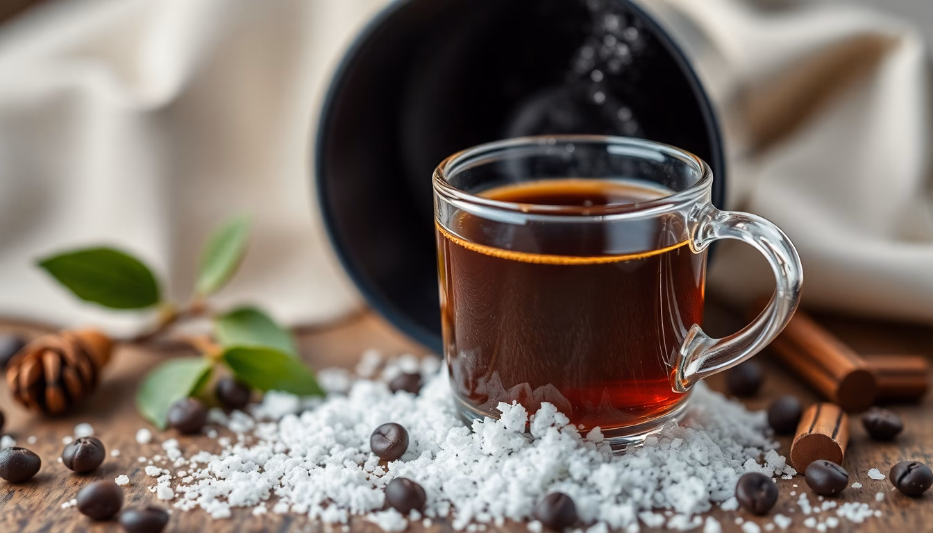 Kaffeetasse mit Salz-Prise