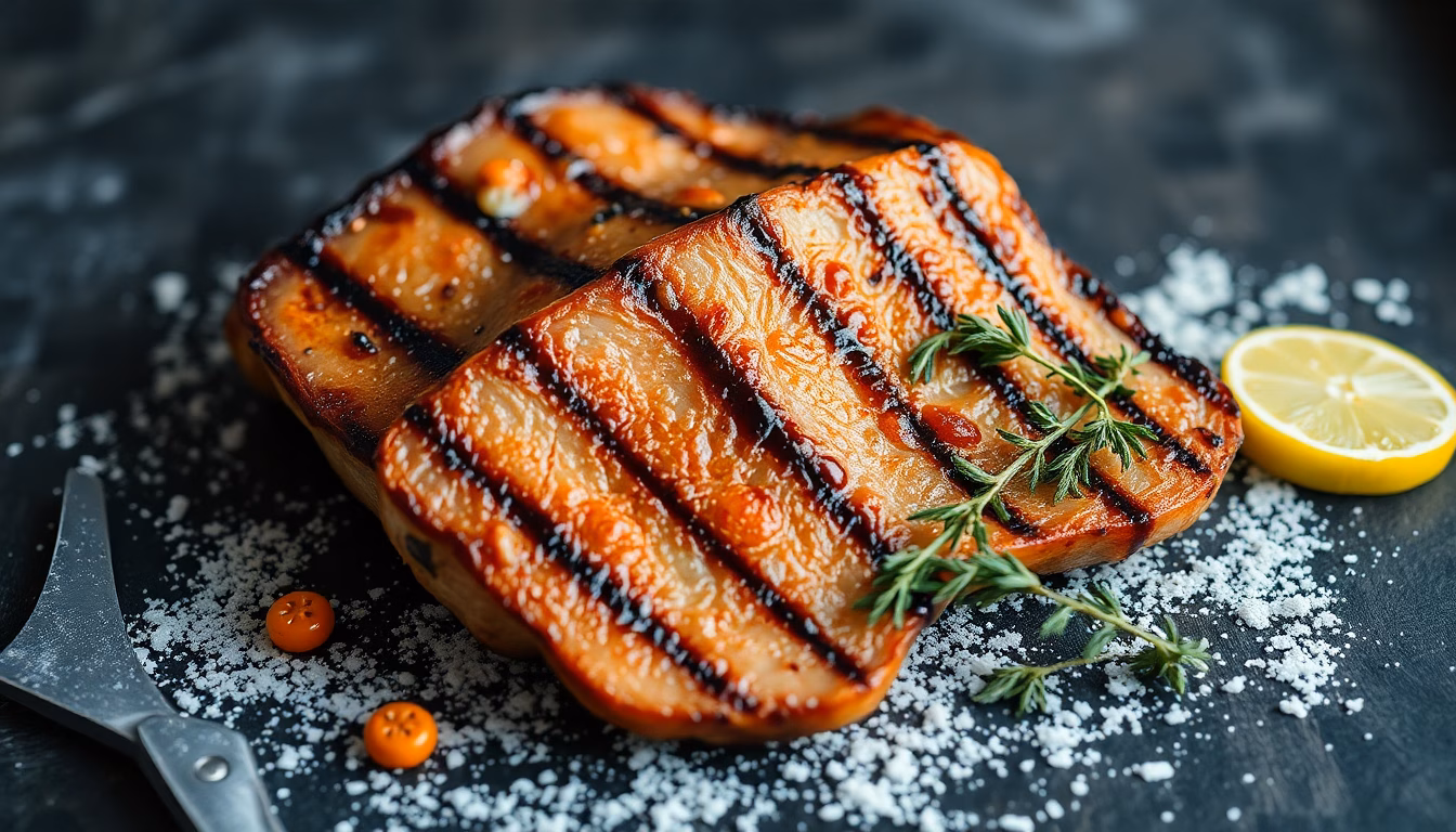 Saftiger, glänzender Braten mit Kräutern